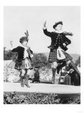 Two Scottish Children in Kilts Dancing Photograph - Scotland Lámina