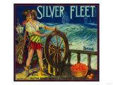 Silver Fleet Orange Label - Mentone, CA Print