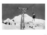 Timberline Lodge Mt. Hood Mile Long Chair Ski Lift Photograph - Mt. Hood, OR Poster