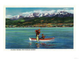Salmon Fishing in Port Angeles Harbor - Port Angeles, WA Posters