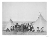 Miniconjou Indians outside Tipis Photograph - South Dakota Posters