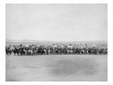 Military Men with 70 Lakota Indian Scouts Photograph - Pine Ridge, SD Posters
