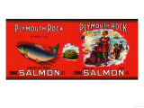 Plymouth Rock Brand Salmon Label Póster