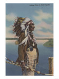 Northwest Indian Chief in Full Regalia - Northwest USA Posters