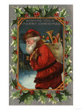 Wishing You a Merry Christmas - Santa Marching Photo Wishing You a Merry Christmas - Santa Marching Photo