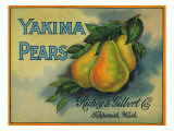 Yakima Pears Crate Label - Toppenish, WA Posters