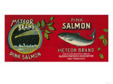 Meteor Salmon Can Label - San Francisco, CA Posters