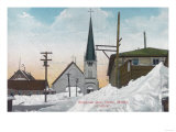 Winter View of Steadman Avenue Covered in Snow - Nome, AK Giclee Print