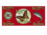 Butterfly Salmon Can Label - San Francisco, CA Photo