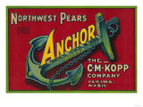 Anchor Pear Crate Label - Yakima, WA Prints