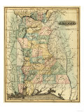 Alabama - Panoramic Map - Alabama Kunstdrucke
