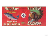 Red Boy Salmon Can Label - Alaska Prints