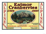 Alpine Eatmor Cranberries Brand Label Posters