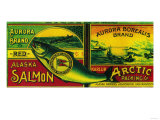 Aurora Borealis Salmon Can Label - Karluk, AK Prints