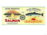 Sun Salmon Can Label - Puget Sound, WA Fotografía Sun Salmon Can Label - Puget Sound, WA Fotografía
