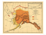 Alaska - Bear Population State Map Prints