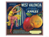 West Valencia Apple Crate Label - Watsonville, CA Posters
