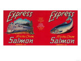 Express Salmon Can Label - San Francisco, CA Posters
