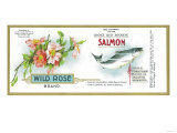 Wild Rose Salmon Can Label - Anacortes, WA Pósters