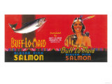 Buff-Lo-Maid Salmon Can Label - Buffalo, NY Prints