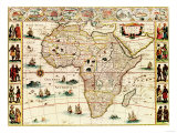 Africa - Panoramic Map - Africa Plakater Africa - Panoramic Map - Africa Plakater