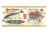 Red Poppy Salmon Can Label - Bellingham, WA Póster Red Poppy Salmon Can Label - Bellingham, WA Póster
