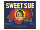 Sweet Sue Apple Label - Wenatchee, WA Art
