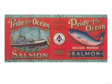 Pride of the Ocean Salmon Can Label - Chicago, IL Prints