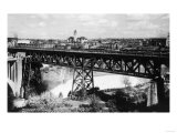 Aerial View of Spokane Falls and Monroe St Bridge No. 2 - Spokane, WA Posters