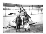 William Boeing & Pilot delivering first international mail - Seattle, WA, Giclee Print