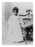 Young African American Girl in White Dress Photograph - Georgia Posters