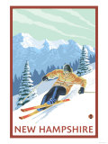 New Hampshire - Downhill Skier Scene Posters