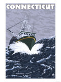 Connecticut - Crab Fishing Boat Scene Posters