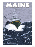 Maine - Crab Fishing Boat Scene Photo