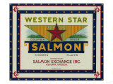 Astoria, Oregon - Western Star Salmon Case Label Prints