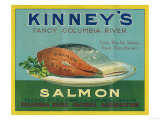 Astoria, Oregon - Kinney's Salmon Case Label Art