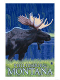 Philipsburg, Montana - Moonlight Moose Photo