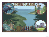 Coeur D'Alene, Idaho - Scenic Travel Poster Posters
