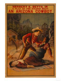 An Arizona Cowboy - Cowboy and Indian Fight Poster Photo