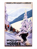 Alsace-Lorraine, France - Spectators Watching Skier Poster - Alsace-Lorraine, France Posters