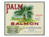 Astoria, Oregon - Palm Salmon Case Label Prints