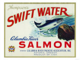 Astoria, Oregon - Thompson's Swift Water Salmon Label Prints
