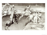 The Mongol Leader, Hulagu, Khan of the Ilkhanate Chases His Cousin, Berke, Khan of the Kipchak Giclee Print by Boucicaut Master 