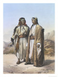 Mahazi and a Soualeh Bedouin, Illustration from The Valley of the Nile, Engraved by Charles Bour Reproduction procédé giclée par Achille-Constant-Théodore-Émile Prisse d'Avennes