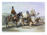 Kafila with a Camel Bearing a Hodesh, The Valley of the Nile, Engraved Lehnert, c.1848 Reproduction procédé giclée par Achille-Constant-Théodore-Émile Prisse d'Avennes