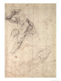 Male Figure Study reproduction procédé giclée par Michelangelo Buonarroti 