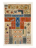 Indian Style, Plate XVIII from Polychrome Ornament Engraved by F.Durin, c.1869 reproduction procédé giclée par Albert Charles August Racinet