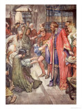 The Good King Was to Be Seen Giving Food and Drink, The Story of France, 1920 Giclee Print by William Rainey