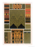 Indian Style, Plate XVII from Polychrome Ornament Engraved by Bauer, c.1869 reproduction procédé giclée par Albert Charles August Racinet