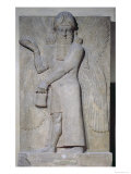 Relief Depicting a Winged Genie, from the Palace of Sargon II at Khorsabad, Iraq Reproduction procédé giclée par Assyrian 